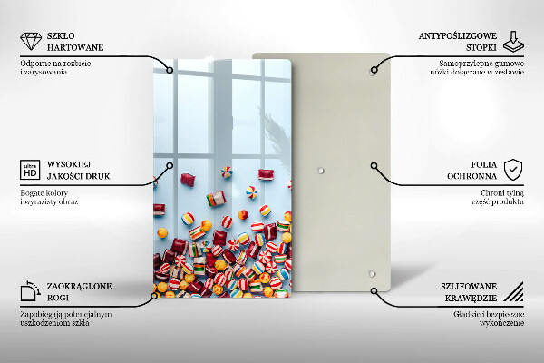 Glasskärbräda Färgglada godis