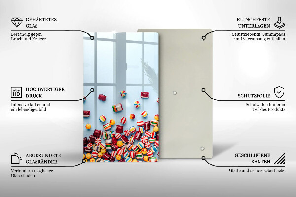 Glasskärbräda Färgglada godis
