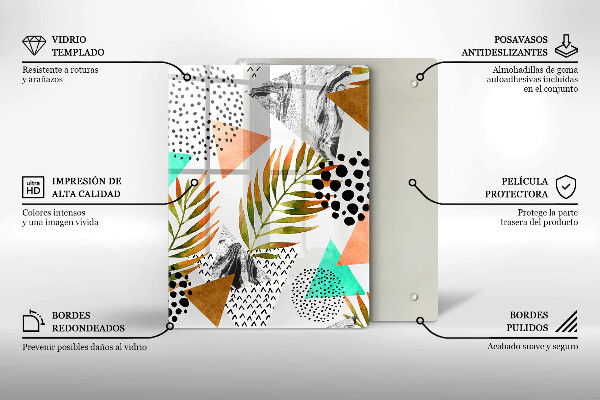 Glasskärbräda Blåguld marmor