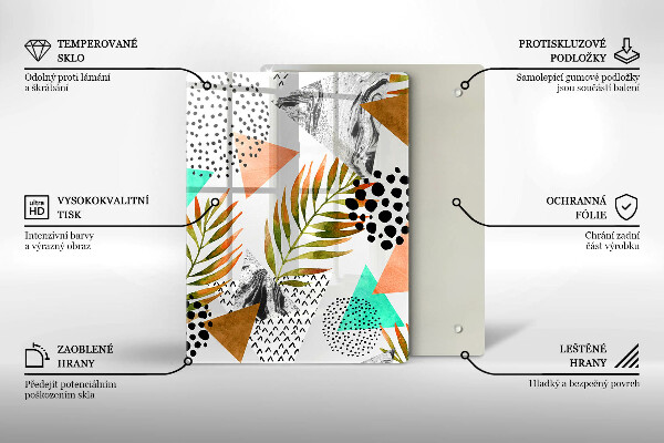 Glasskärbräda Blåguld marmor