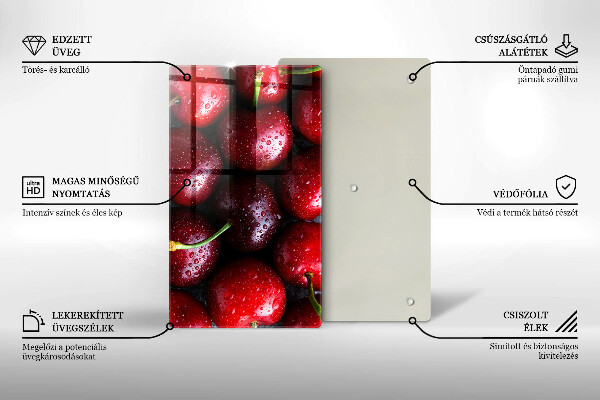 Glasskärbräda Närbild av körsbär