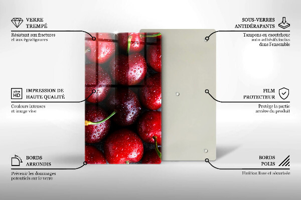 Glasskärbräda Närbild av körsbär