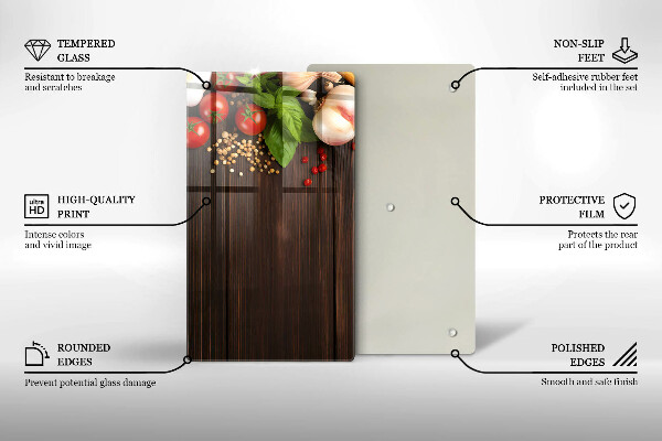 Glasskärbräda Grönsaker på bordet