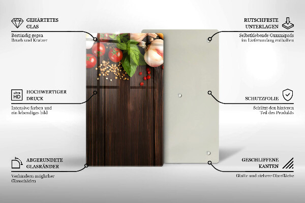 Glasskärbräda Grönsaker på bordet