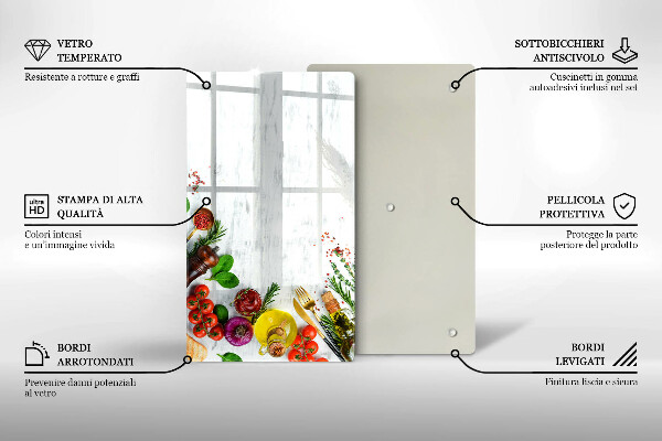 Glasskärbräda Grönsaker och kryddor