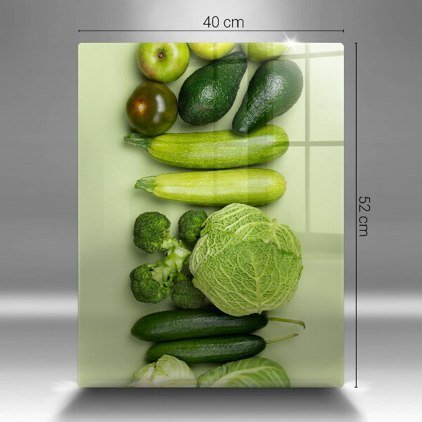 Glasskärbräda Gröna frukter och grönsaker
