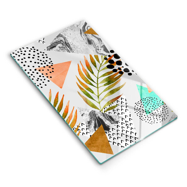 Glasskärbräda Boho lövmönster