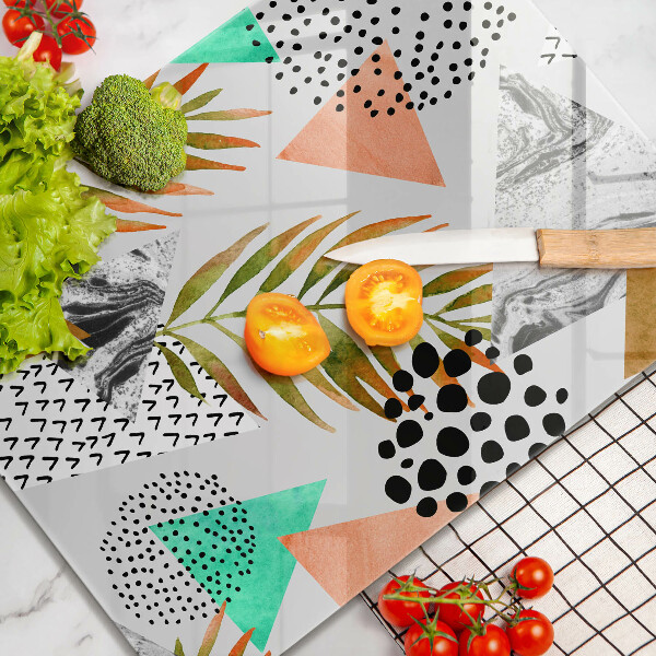 Glasskärbräda Boho lövmönster