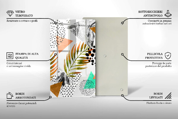 Glasskärbräda Boho lövmönster