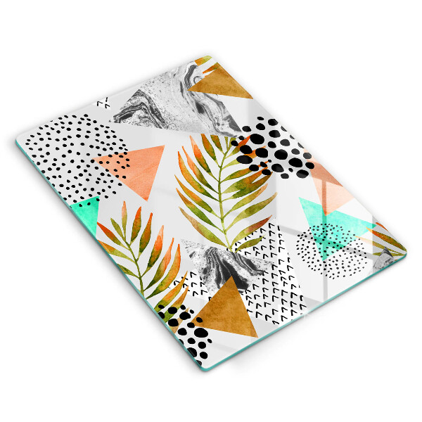 Glasskärbräda Boho lövmönster