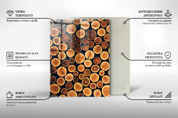 Glasskärbräda Boho lövmönster