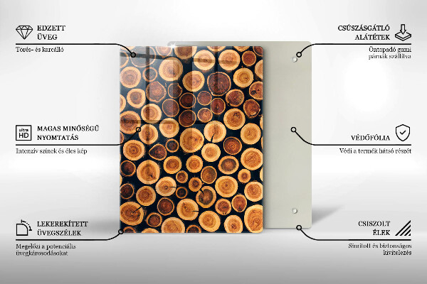 Glasskärbräda Boho lövmönster