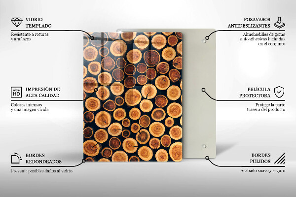 Glasskärbräda Boho lövmönster