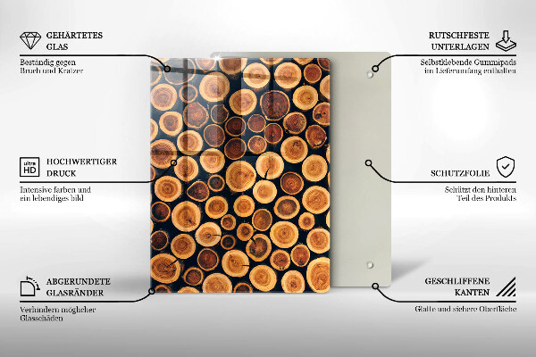 Glasskärbräda Boho lövmönster