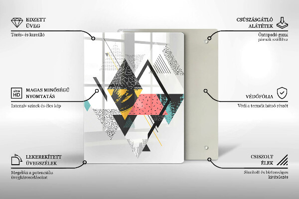 Glasskärbräda Målade trianglar