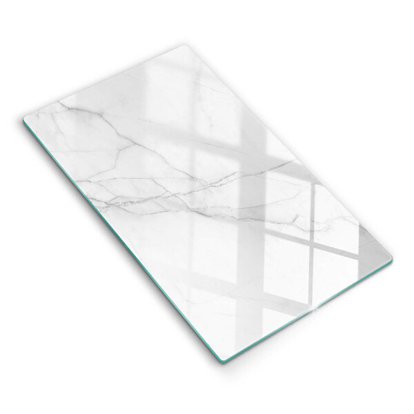 Glasskärbräda Delikat vit marmor