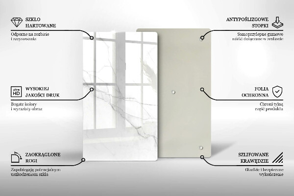 Glasskärbräda Delikat vit marmor