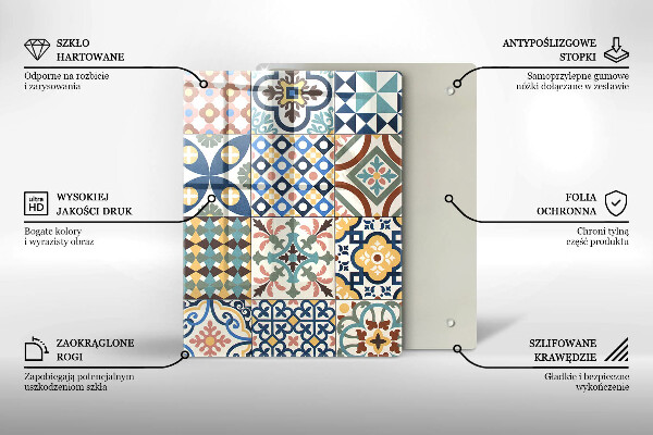 Glasskärbräda Delikat vit marmor