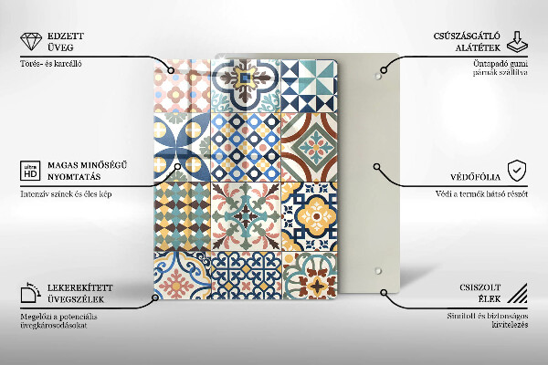 Glasskärbräda Delikat vit marmor