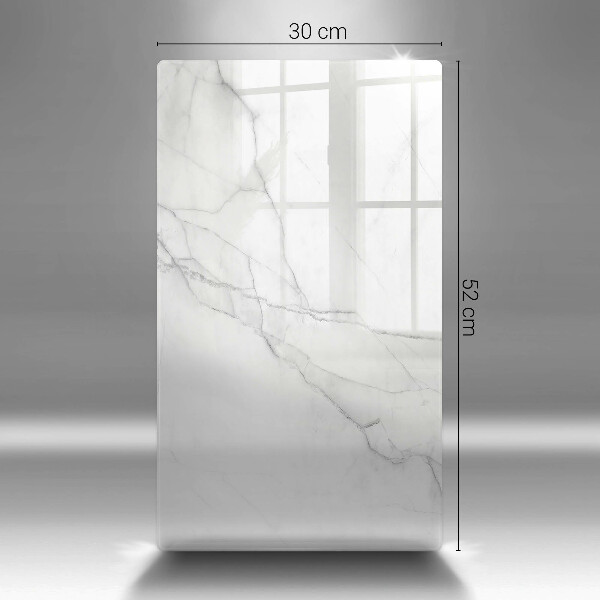 Glasskärbräda Delikat vit marmor