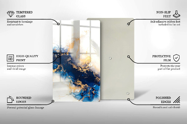 Glasskärbräda Abstraktion med blått