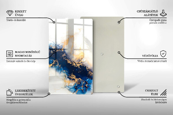 Glasskärbräda Abstraktion med blått