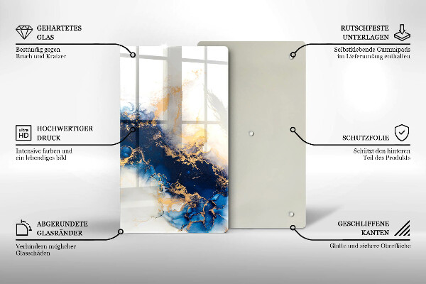 Glasskärbräda Abstraktion med blått