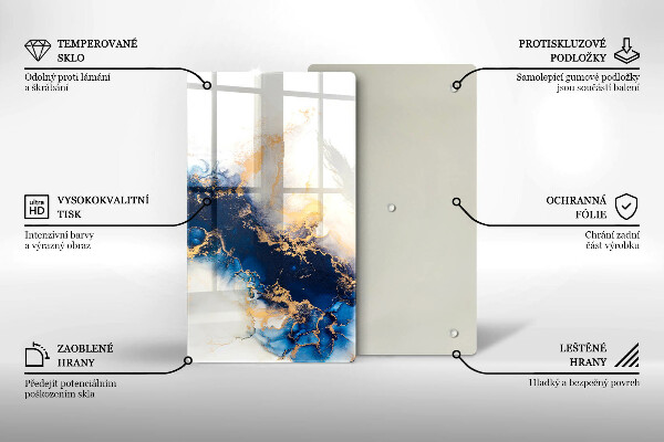 Glasskärbräda Abstraktion med blått