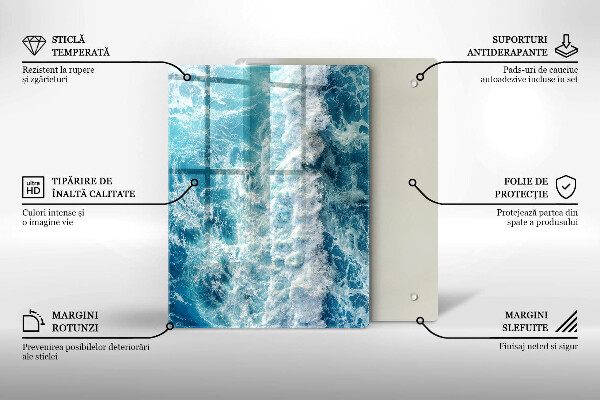 Glasskärbräda Abstraktion med blått