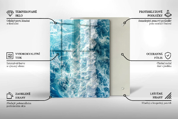 Glasskärbräda Abstraktion med blått