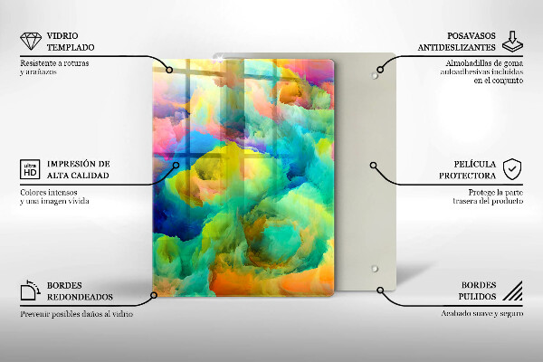 Glasskärbräda Dekorativa blad med guld