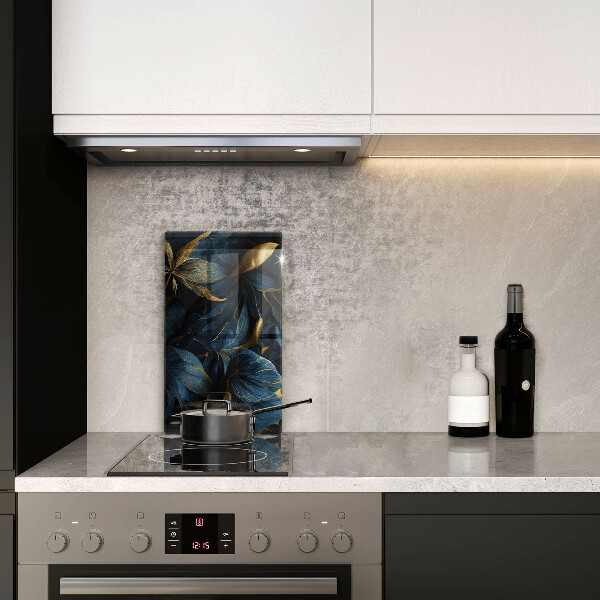 Glasskärbräda Dekorativa blad med guld