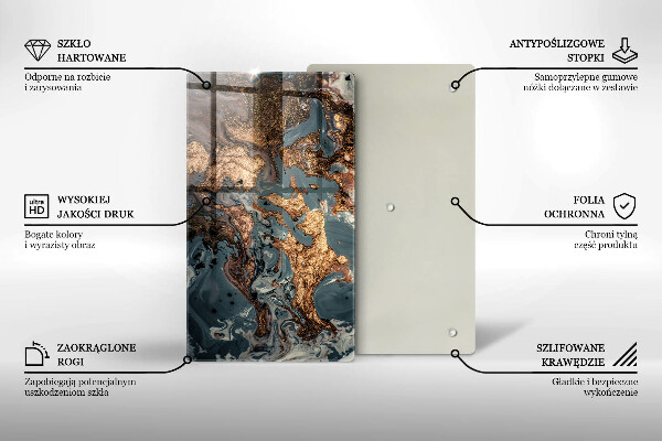 Glasskärbräda Prydnadssten med guld