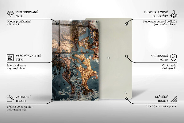 Glasskärbräda Prydnadssten med guld