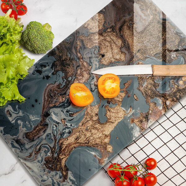 Glasskärbräda Prydnadssten med guld