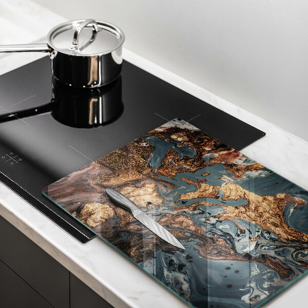 Glasskärbräda Prydnadssten med guld