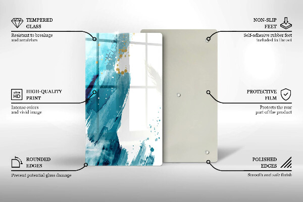 Glasskärbräda Blå fläckar