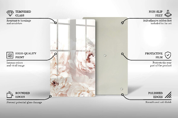 Glasskärbräda Pastellpioner