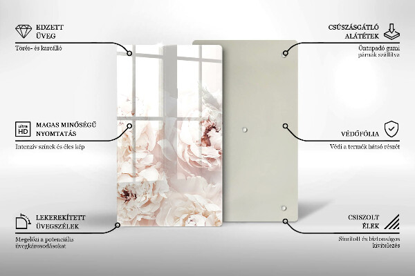 Glasskärbräda Pastellpioner