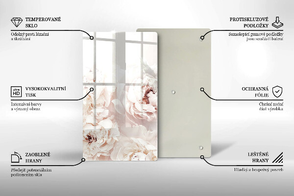 Glasskärbräda Pastellpioner