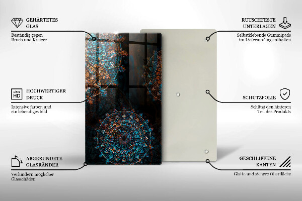 Glasskärbräda Boho vintage hjul