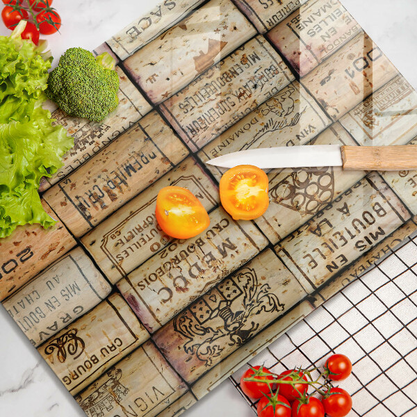 Glasskärbräda Gamla vinkorkar