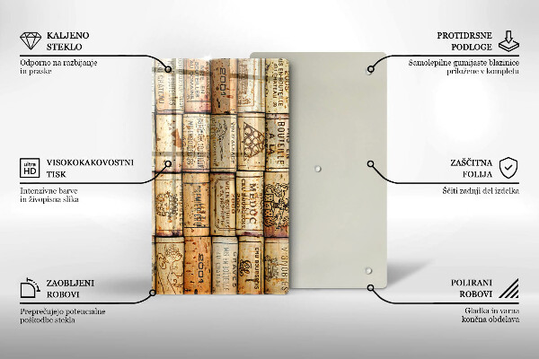 Glasskärbräda Gamla vinkorkar