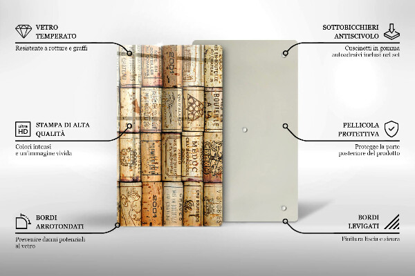 Glasskärbräda Gamla vinkorkar