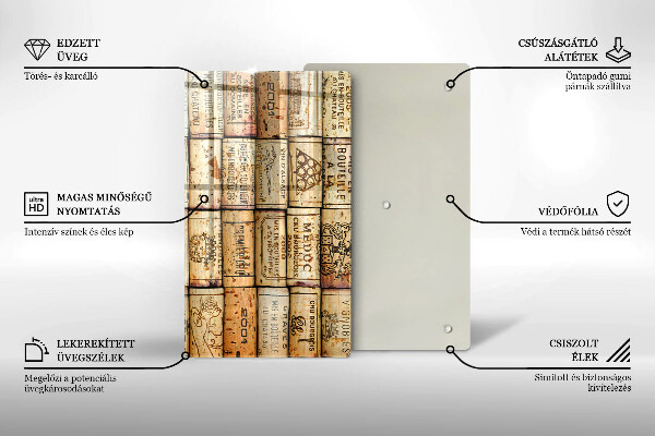 Glasskärbräda Gamla vinkorkar