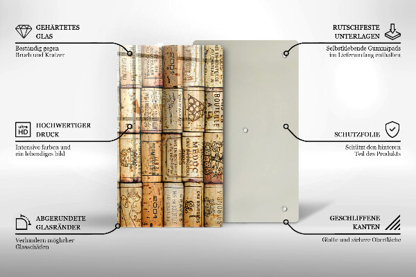 Glasskärbräda Gamla vinkorkar