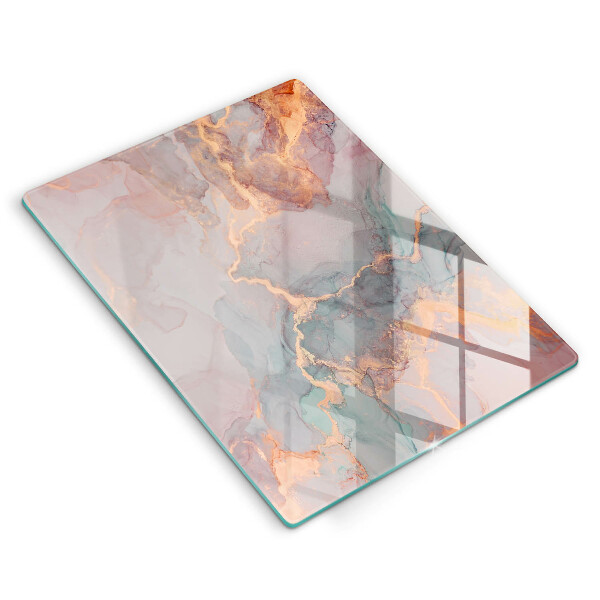 Glasskärbräda Marmor med guld