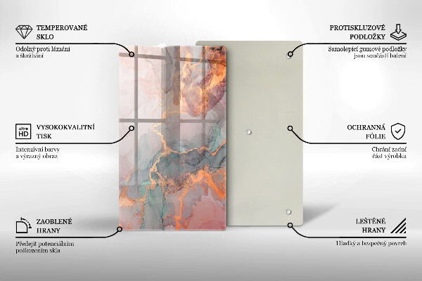 Glasskärbräda Marmor med guld