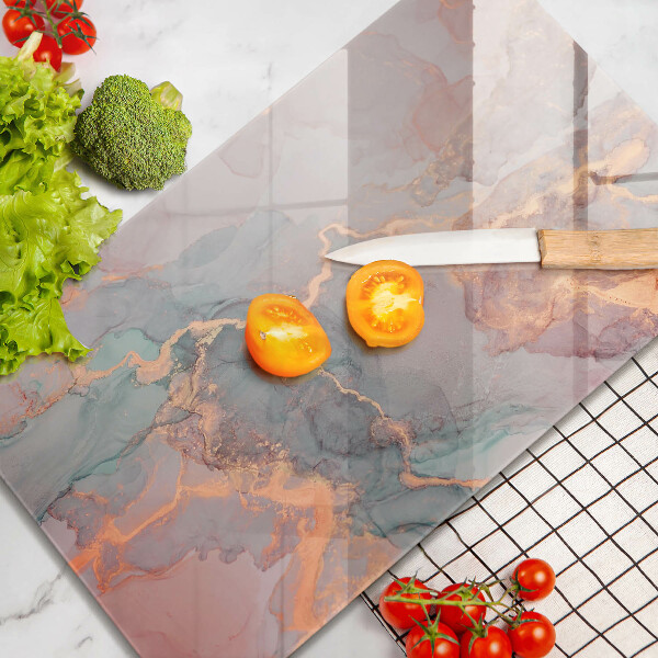 Glasskärbräda Marmor med guld