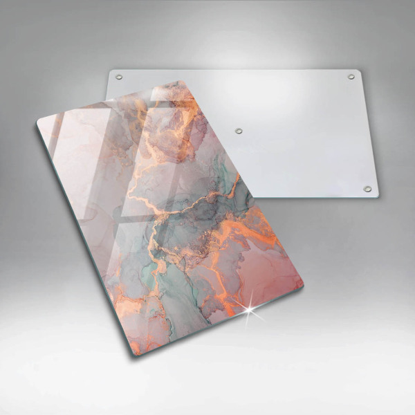 Glasskärbräda Marmor med guld